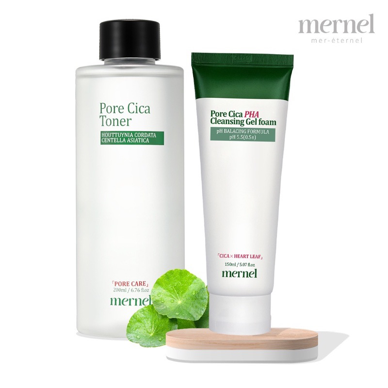 EXP กพ 2025 [ แท้จากเกาหลี ] MERNEL Pore Cica Toner 200 ml NCT PHA Cleansing Gel Foam โทนเนอร์สำหรับผิวแพ้ง่าย