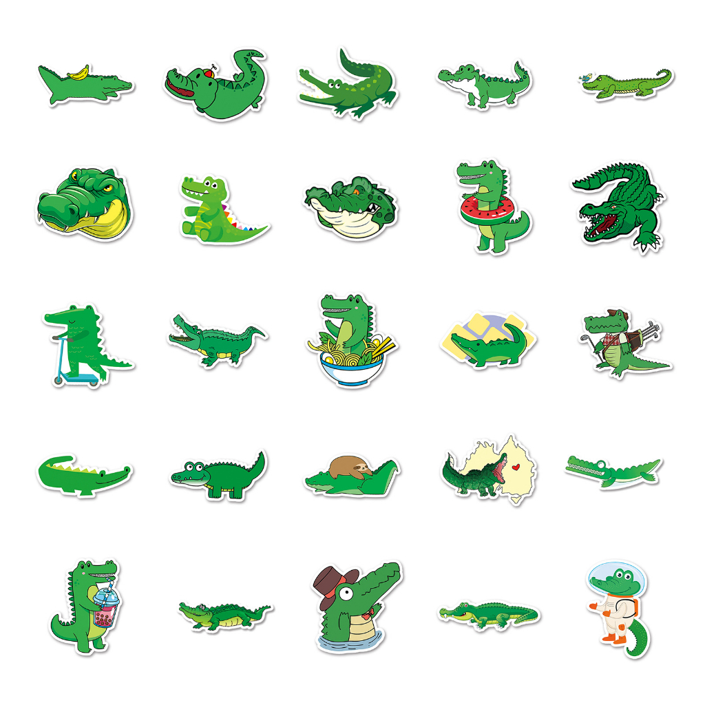 พร้อมส่ง จระเข้ Crocodile ยูนิคอร์น หมู เพนกวิน ชิบะอินุ ฮัสกี้ Cute animal 50แผ่น STICKER กันน้ำ สติ๊กเกอร์ ใช้ซ้ำได้ ราคา ถูกที่สุด ดีลบีเคเค แกลเลอรีภาพที่ 3