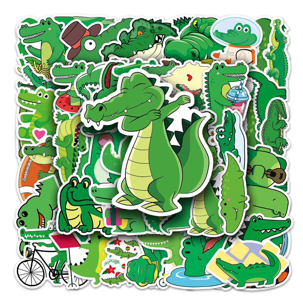 พร้อมส่ง จระเข้ Crocodile ยูนิคอร์น หมู เพนกวิน ชิบะอินุ ฮัสกี้ Cute animal 50แผ่น STICKER กันน้ำ สติ๊กเกอร์ ใช้ซ้ำได้ ราคา ถูกที่สุด ดีลบีเคเค