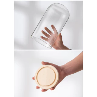 ส่งด่วนกทม. 🛵 โดมแก้ว ฐานไม้ Glass Dome โชว์ของที่ระลึก โมเดล ดอกไม้ ตกแต่งบ้าน โดมพระ