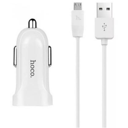 หัวชาร์จมือถือ ในรถยนต์ +สาย USB port car charger set with Micro HOCO Z2 ของแท้