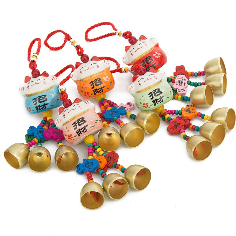 กระดิ่งแมวนำโชค โมบายแมวกวักเซรามิค แมวนำโชค สำหรับเสริมฮวงจุ้ย เสริมดวง - รูปที่ 5