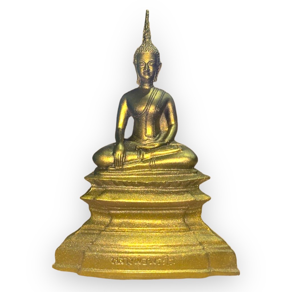 หลวงพ่อพระใส วัดโพธิ์ชัย สีทองเก่า กว้าง 8นิ้ว สูง 12นิ้ว