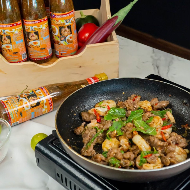 ซอสกะเพรา ธ ธง สูตรoriginal 500 กรัม ขวดละ100บาท