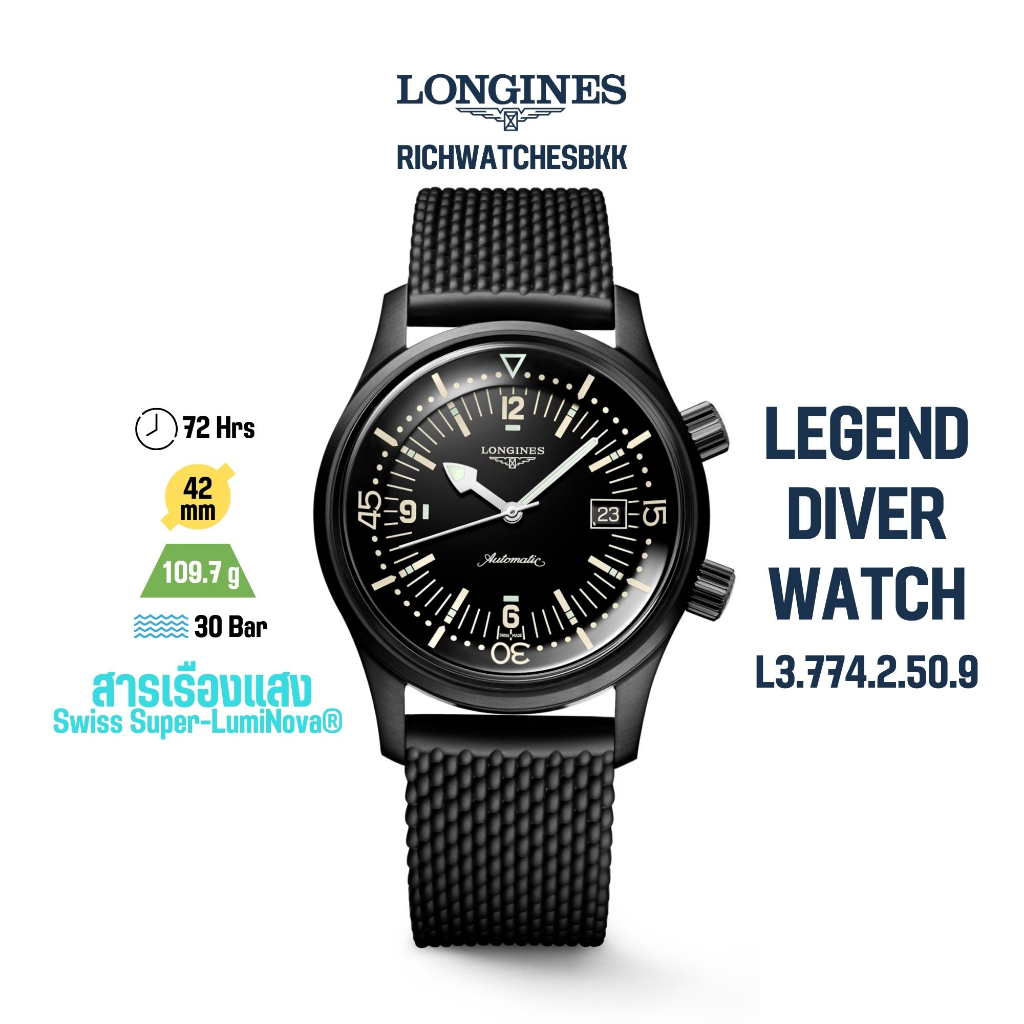 THE LONGINES LEGEND DIVER WATCH (L3.774.2.50.9)