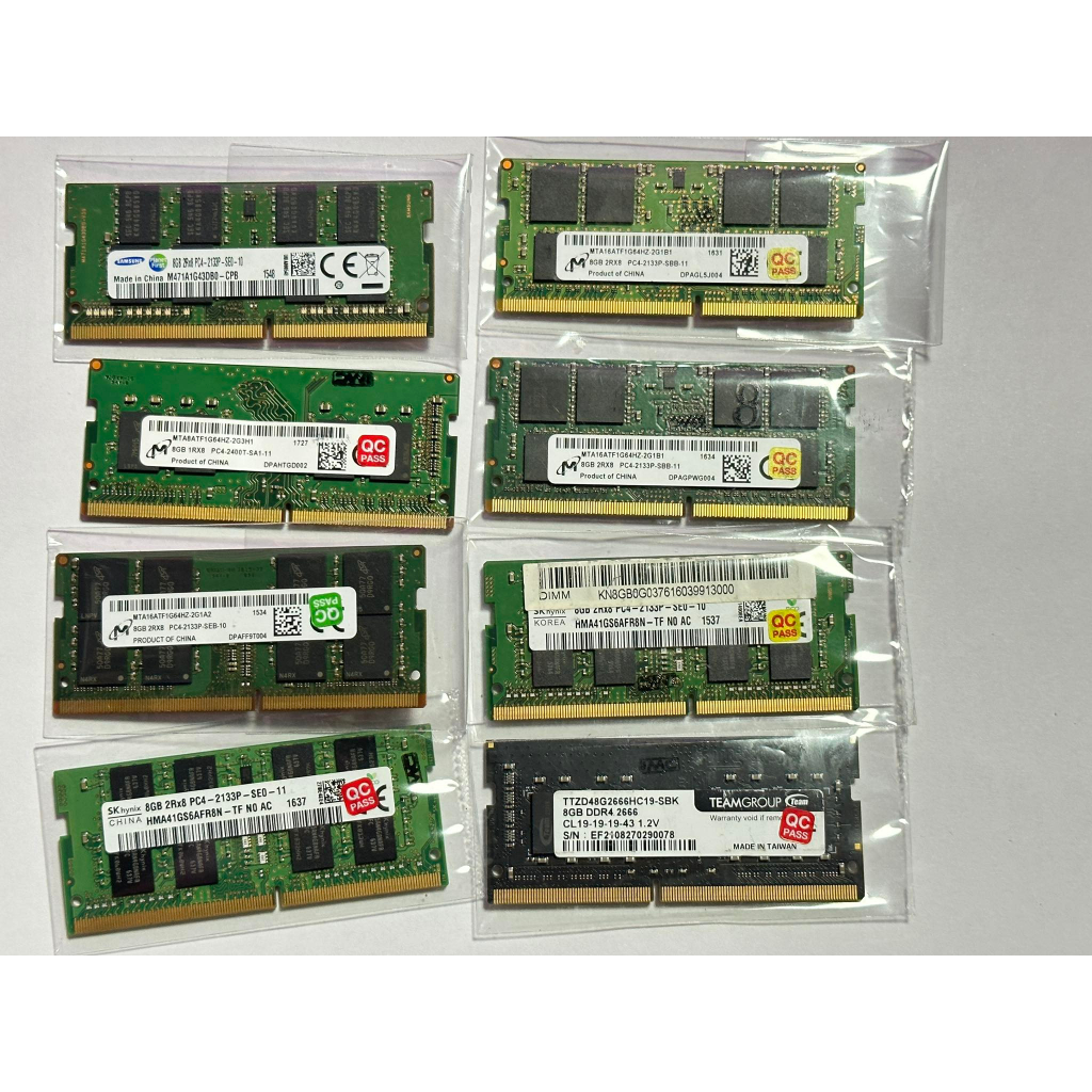 RAM NB โน๊ตบุ๊คและออินวัน AIO DDR4  4GB-8GBคละบัสคละยี่ห้อมือสองสภาพดี