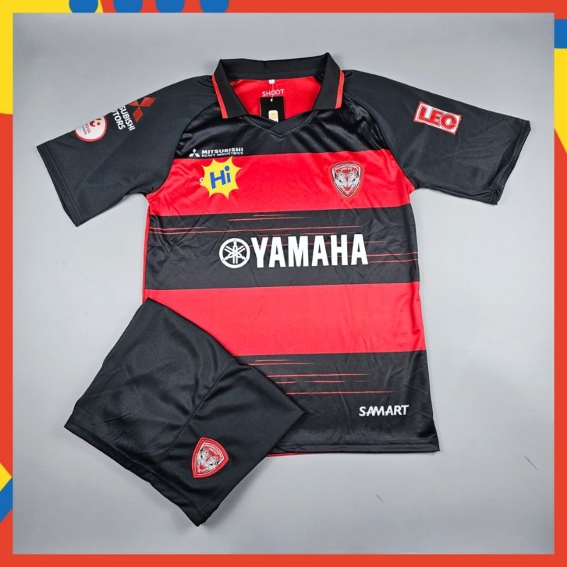เสื้อแข่งไทยลีก เมืองทองยูไนเต็ด Muangthong United ฤดูกาลใหม่ 2023-24 สีแดง (เสื้อ + กางเกง)
