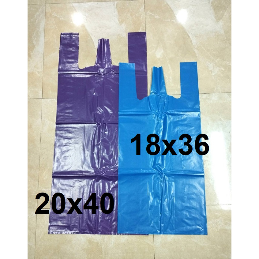 ถุงหูหิ้วสี ถุงใหญ่ เกรด A เหนียวพิเศษ (18x36 นิ้ว , 20x44 นิ้ว) ถูกที่สุด!!