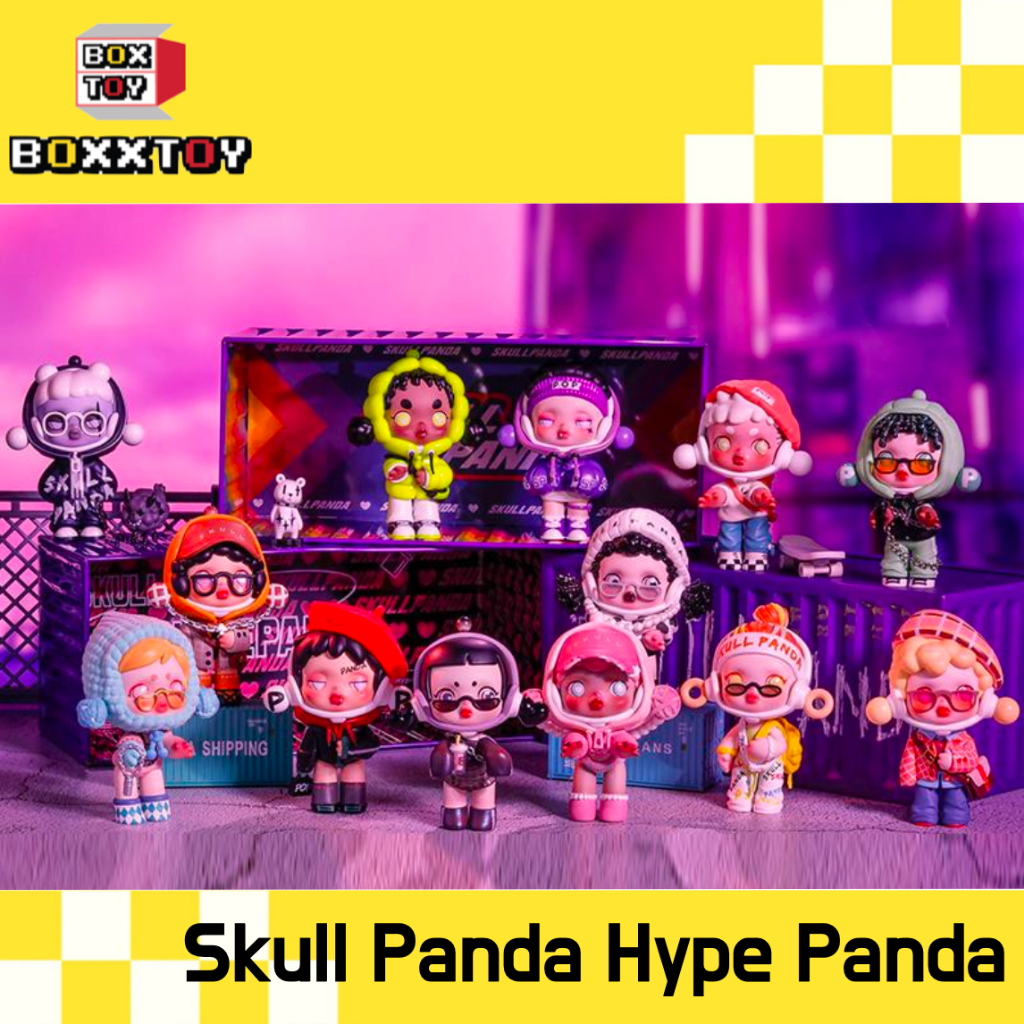 ✨คลอเก่า🌈 Skull Panda Hype Panda 🌈 Skull Panda Hype Panda  SP ค่าย popmart blind boxs กล่องสุ่ม Art 