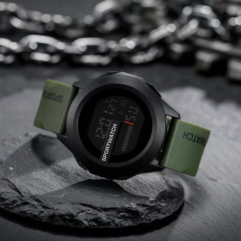 Sportwatch 1 นาฬิกาข้อมือดิจิทัล ดิจิตอลสายยาง สําหรับผู้ชาย  นาฬิกาแฟชั่นกีฬา กันน้ำจับเวลาตั้งปลุกได้ ส่งจากกทมด่วน