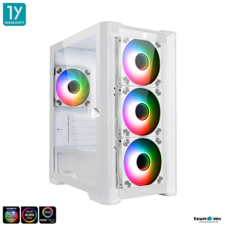 (ลด ล้าง สต็อก) (ไม่แถมพัดลม) เคสคอมพิวเตอร์ Tsunami M211G Tempered Glass ARGB Gaming Case รับประกัน 1 ปี