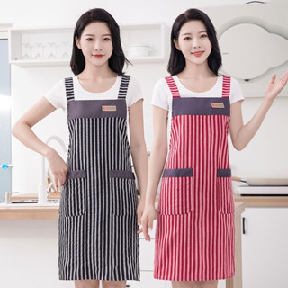 ผ้ากันเปื้อนสำหรับห้องครัว สไตล์แฟชั่นญี่ปุ่น กันน้ำมัน ผ้าฝ…