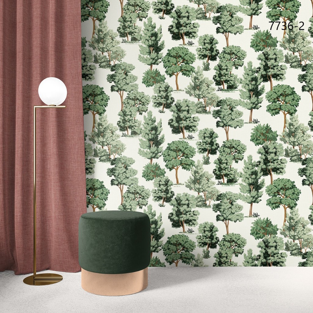 MD wallpaper วอลเปเปอร์ติดผนังชนิดทากาว ลายต้นไม้    หน้ากว้าง คอลเลกชัน M & G 2