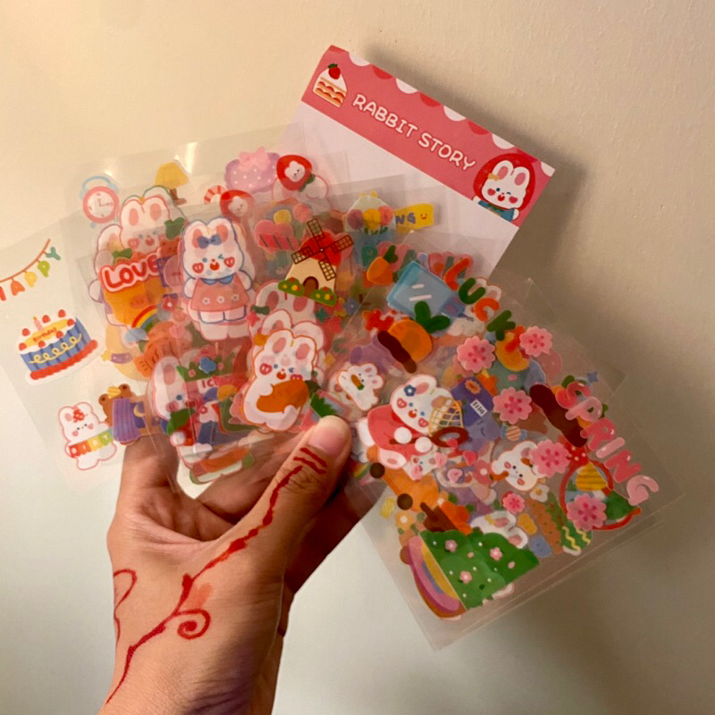สติ๊กเกอร์ไดคัทกันน้ำ ราคาถูก น่ารัก ลายการ์ตูน pvc ใส ติดโน๊ตบุ๊ค ไอแพด ติดแก้ว ของแถมจีบลูกค้า
