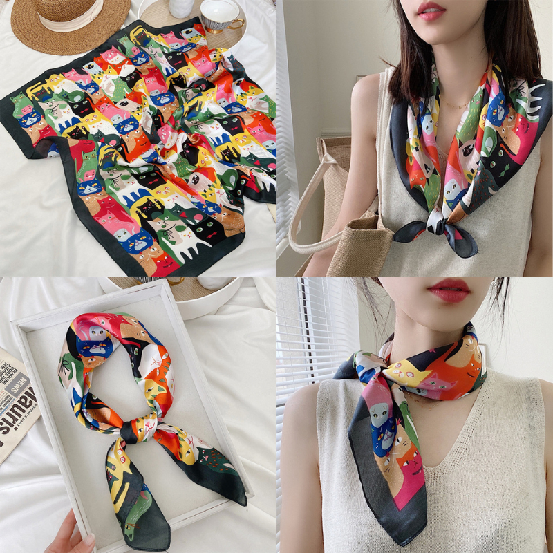 (2) ผ้าพันคอ คลุมไหล่ โพกศรีษะ ขนาด 70*70 cm รูปที่ 3