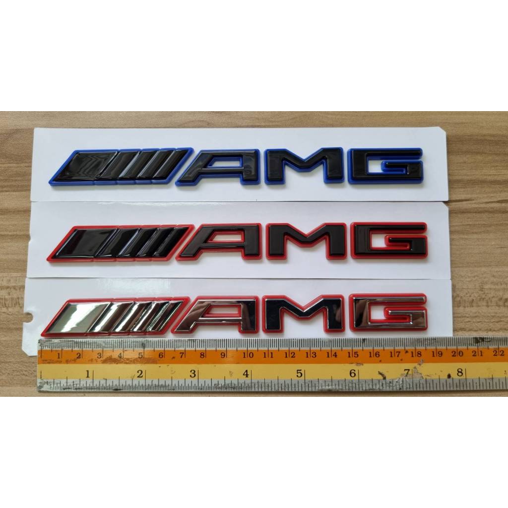 โลโก้ตัวอักษร เอเอ็มจี เบนซ์ New color * AMG * letter logo Rear trunkMercedes Benz C200 C300 E200 E3
