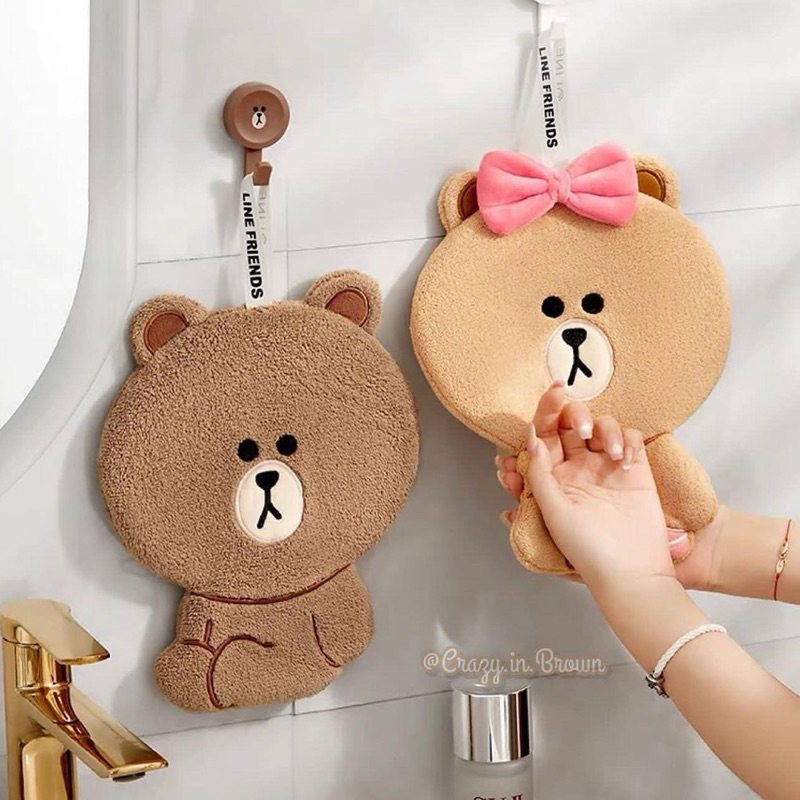 พร้อมส่ง 🍃 ผ้าเช็ดมือ ผ้าเช็ดภายในรถ Line Friends