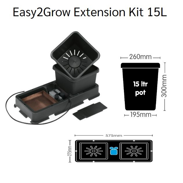 Easy2Grow Extension Kit 15L ชุดปลูกเพื่อต่อขยายแบบกระถางคู่ กระถางปลูกพืชแบบรดน้ำอัตโนมัติโดยไม่ต้องใช้ไฟฟ้า ขนาด 15ลิตร