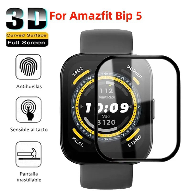 ฟิล์มป้องกันหน้าจอแบบโค้ง3D สำหรับ amazfit BIP 5แก้วป้องกันฟิล์มสำหรับ amazfit Pro Bip5 BIP 5อุปกรณ์เสริมฟิล์ม