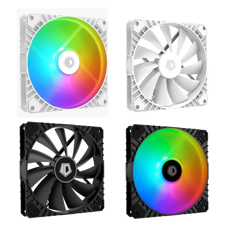 พัดลมเคส ID-Cooling WF-14025-XT ARGB 3pin 5V+ 4pin PWM 14cm. 1600RPM B&W