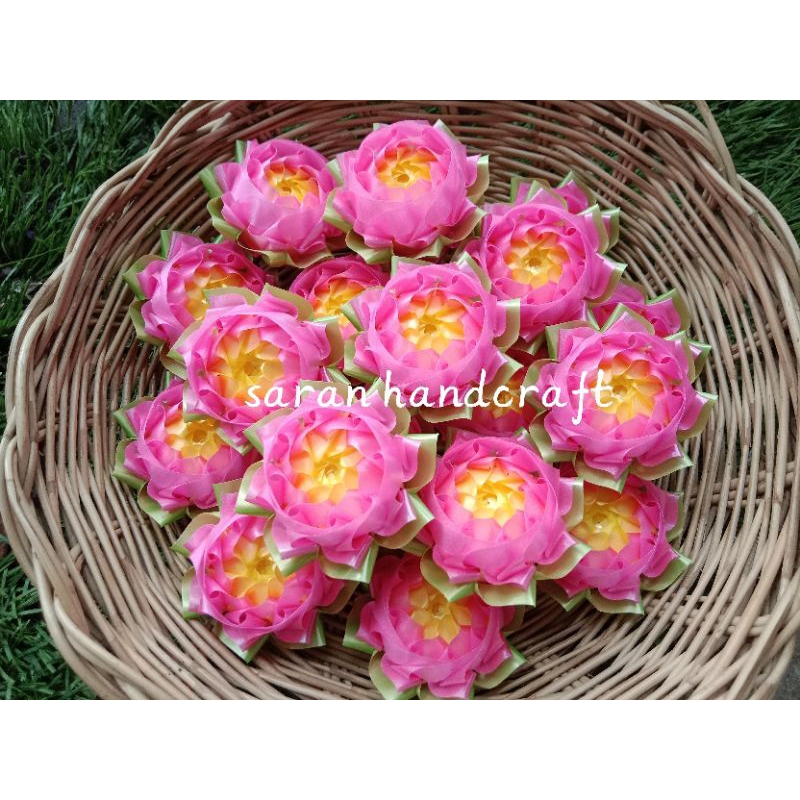 พร้อมส่ง เหรียญโปรยทาน ดอกไม้ตกแต่งกฐิน ดอกบัวดาว ตัวเปล่า ไม่ใส่เหรียญ 20 ดอก
