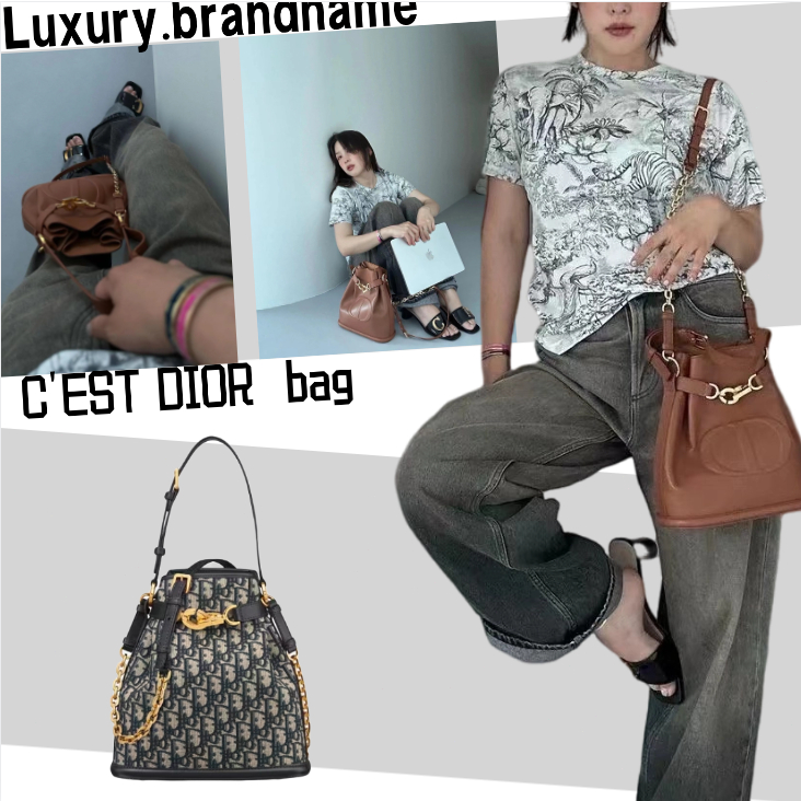 ดิออร์ Dior/ขนาดกลาง C'EST DIOR กระเป๋าถือ/กระเป๋าผู้หญิง/กระเป๋าสะพายไหล่