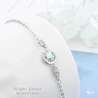 MNL💗Night Lover สร้อยข้อมือ พระจันทร์ดาว สำหรับคู่รัก ความหมายดี เครื่องประดับแฟชั่นเงินแท้ สไตล์มินิมอล เกาหลี ครบรอบ