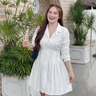 Dress แขนยาวออกงานทรงสูทผูกโบว์ ✨
