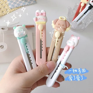 มีดคัตเตอร์ คัตเตอร์พกพา ขนาดเล็ก มินิคัตเตอร์พกพา ที่ตัดกระดาษ อุปกรณ์สำนักงาน คัตเตอร์จิ๋ว สีหวาน