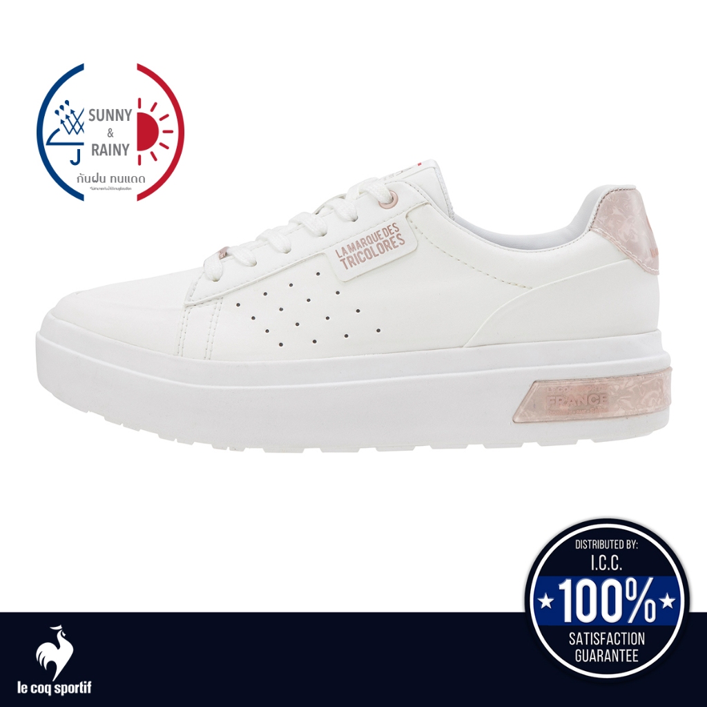 le coq sportif รองเท้าผู้หญิง รุ่น LA SEVRES PF สีขาว-ชมพู (รองเท้าผ้าใบ, รองเท้าสีขาว, lecoq, เลอค็อก)