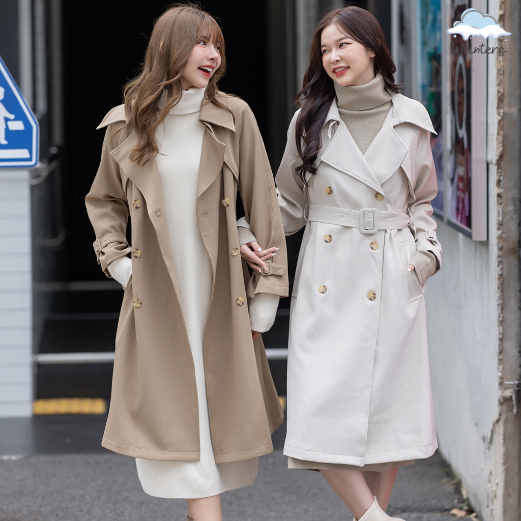 [ Cambridge Trench Coat ] เทรนช์โค้ท โค้ท โค้ทยาว ปานกลาง ซับในทั้งตัว มาพร้อมสายคาดเอว