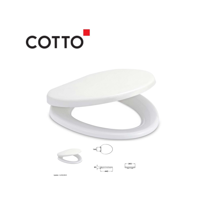 ฝารองนั่ง Cotto C90055 สีขาวหน้ากลม ฝารองนั่งหน้าสั้น cotto