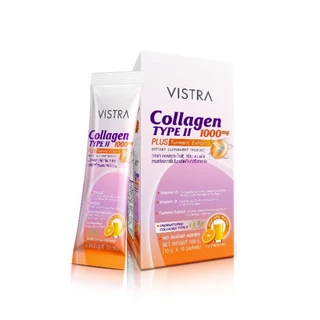 Vistra Collagen Type II 1000mg. Plus Tumeric Extract [10 ซอง] วิสทร้า คอลลาเจน ไทป์ ทู 1000มก. พลัส สารสกัดจากขมิ้นชัน