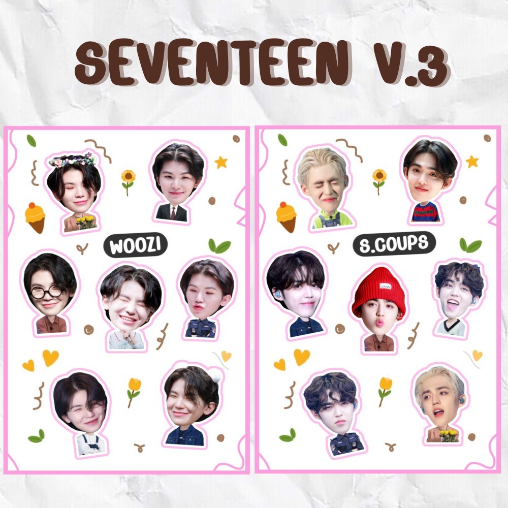 เซเว่นทีน V3 สติ๊กเกอร์ไม่ไดคัท กันน้ำ อ่านก่อนสั่งค่ะ เซบ เซบทีน