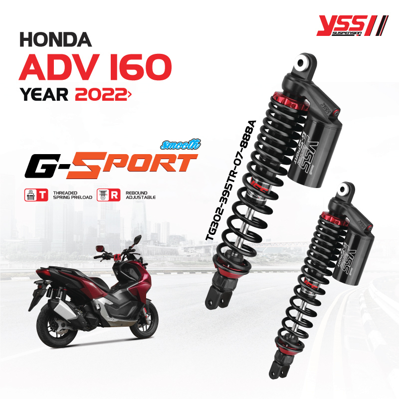 โช๊ค YSS แท้ 100% รุ่น G-SPORT สำหรับ ADV160 ปี 2022 ขึ้นไป / ชุดอัพเกรดโช๊คหน้า ADV160