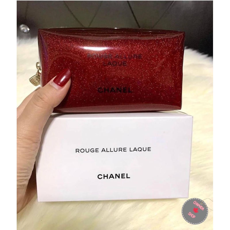Chanel กระเป๋า เครื่องสำอางค์ หนังเเก้ว♥️♥️ แท้💯