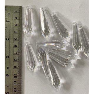 ลูกปัดคริสตัลเกรดเอ ทรงรีหยดน้ำ เนื้ออะครีริค สีขาว ขนาด55มิ…