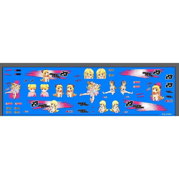 ดีคอล OSHINO โอชิโน๊ะ ANIME อนิเมะ ติดโมเดลรถ 1/64 ดีคอลน้ำ หมึกรองขาว