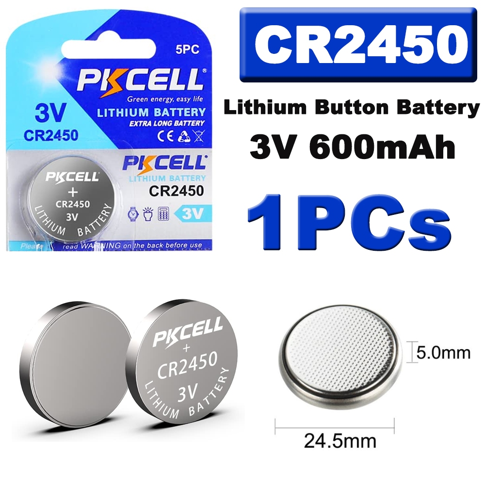 1PCs CR2450 Watche Button Cell Battery ECR2450 DL2450 BR2450 3V Lithium Batteries For Toys Calculato