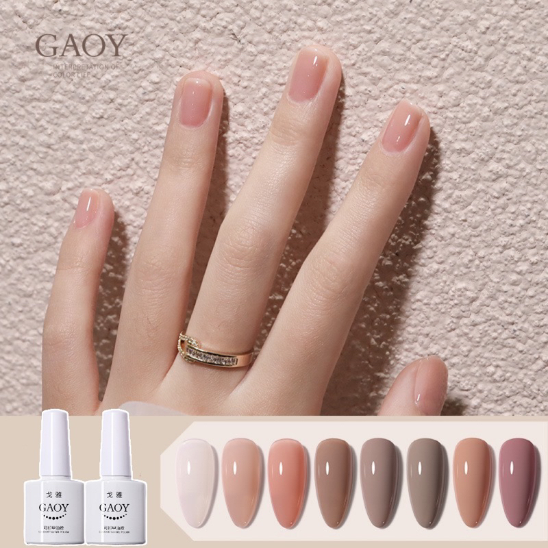 สีทาเล็บเจล Gaoy สีนู้ดๆสีผู้ดีมากสีติดทน นานเม็ดสีแน่นเงาสวย ตรงปก ขนาด 7.3ml.🌈พร้อมส่งในไทย🌈