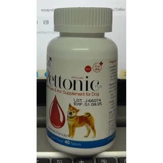 Pettonic Plus ชนิดเม็ด อาหารเสริมบำรุงเลือด ธาตุเหล็ก สุนัขและแมว สูตรสัตวแพทย์ 1 กระปุก มี 40 เม็ด