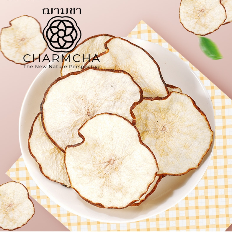 ลูกแพร์สไลด์ (Pear Slice Fruit Tea) สำหรับผสมใบชา ชงร่วมกับดอกไม้หรือผลไม้  ผลไม้อบแห้ง ได้เลยCharmcha ฌามชา