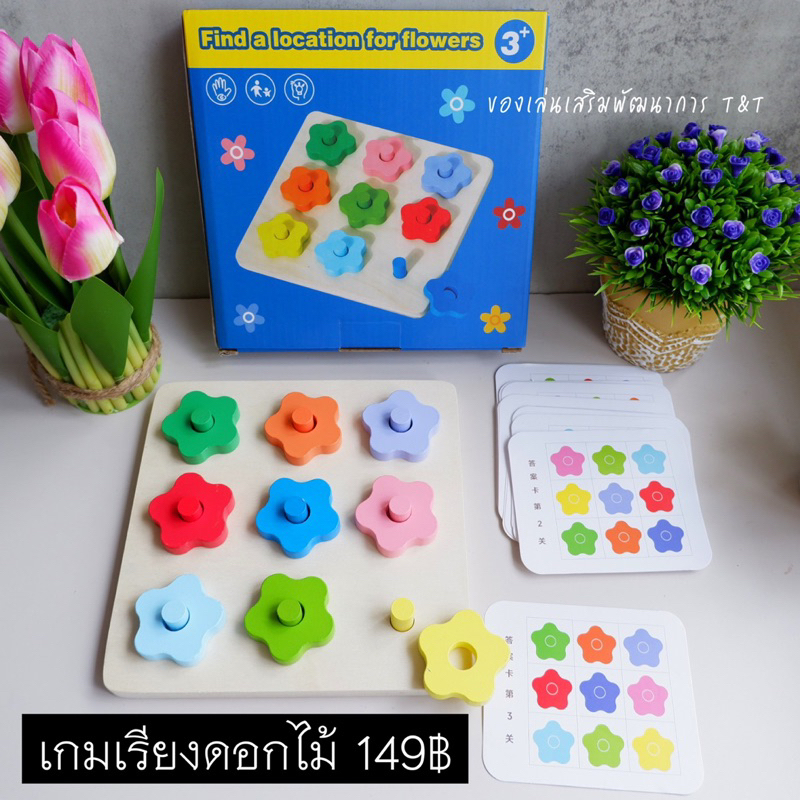 เกมเรียงดอกไม้ เรียนรู้เรื่องสีและเสริมพัฒนาการกล้ามเนื้อมือ