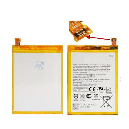 แบตเตอรี่ Asus Zenfone 2(5.0),ZE500CL,Z00D (C11P1423) 5.3x7.2 cm. 2500 mAh.