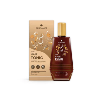 BERGAMOT® THE ORIGINAL EXTRA HAIR TONIC ผลิตภัณฑ์บำรุงหนังศีรษะ ลดอาการผมขาดหลุดร่วงและผมบาง (หนังศีรษะมัน)