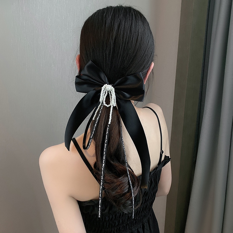 โบว์ติดผมสวยๆ โบว์ผูกผม โบว์ติดผมสไตล์เกาหลี เครื่องประดับผม สำหรับผู้หญิงKorean big bow tie hairpin cute pearl hairclip