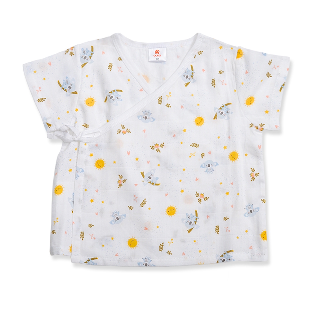 เสื้อแขนสั้นคอป้าย คู่ กางเกงขาสั้น แรกเกิด - 6 เดือน(ผ้าBamboo) - รูปที่ 2