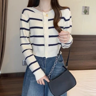 MYGIRLSHOP.THพร้อมส่งส่งเสื้อคลุม เสื้อกันหนาวลายทาง28099