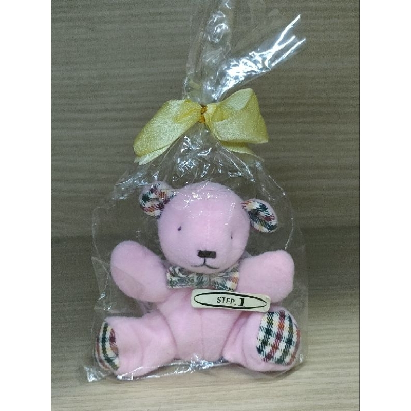 ตุ๊กตาหมีชมพู MON SEUIL  Pink Teddy Bear Rare Retro Bear Plush Toy 4" JAPAN