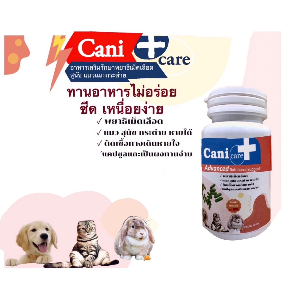 Canicare พยาธิเม็ดเลือดสุนัข พยาธิเม็ดเลือดเเมวเเละพยาธิเม็ดเลือดกระต่าย อาหารเสริมในสัตว์